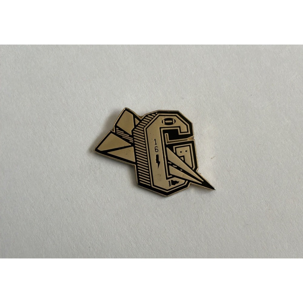 Football Team Lapel Hat Pinback Brooch Rare Gold Tone Black Enamel G Logo